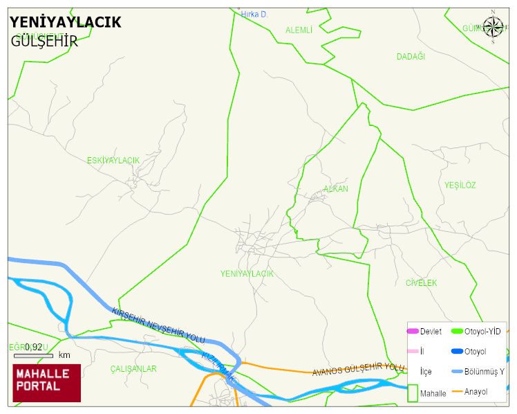 YENİYAYLACIK Köyü Haritası | Mahalle ve Köy Sınırı