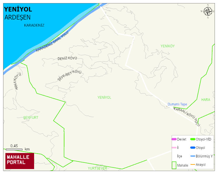 YENİYOL Köyü Haritası | Mahalle ve Köy Sınırı