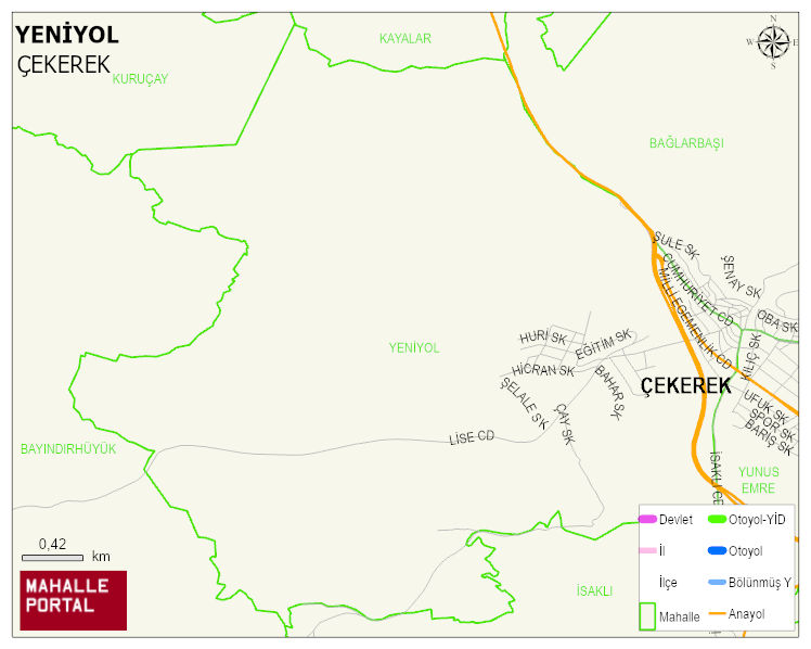 YENİYOL Mahallesi Haritası | Detaylı Köy ve Mahalle Görünümü