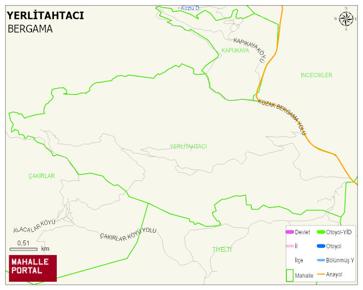 YERLİTAHTACI Mahallesi Haritası | Güncel Mahalle ve Köy Haritası