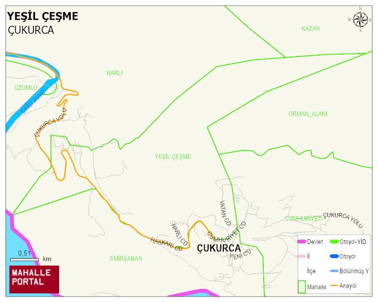 YEŞİL ÇEŞME Mahallesi Haritası | Coğrafi Yapı ve Detaylı Haritası
