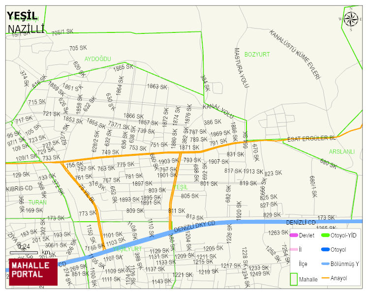 YEŞİL Mahallesi Haritası | İnteraktif Köy ve Mahalle Sınırları