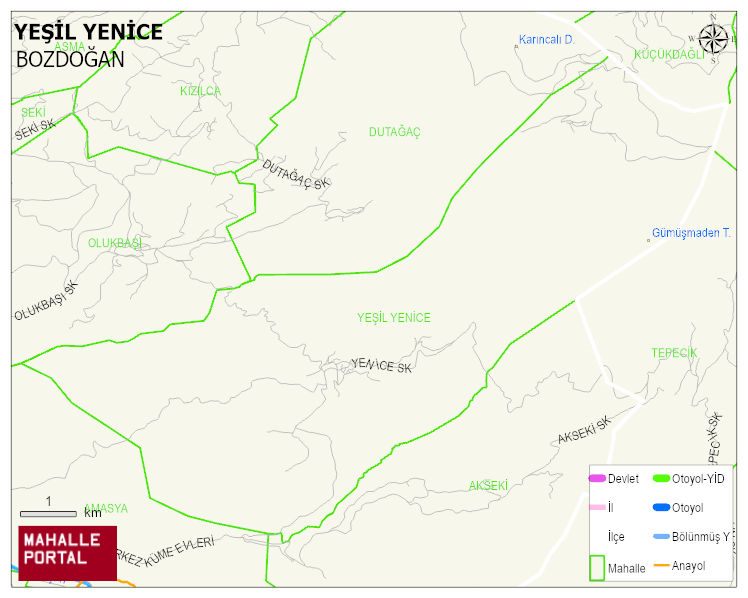 YEŞİL YENİCE Mahallesi Haritası | Dağlar, Ovalar ve Akarsu Bilgileri