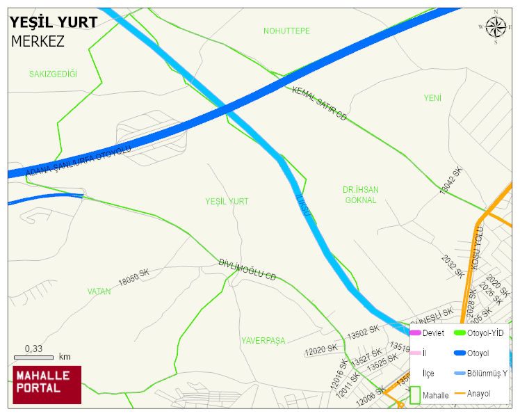 YEŞİL YURT Mahallesi Haritası | Sayısal Bölge Görünümü