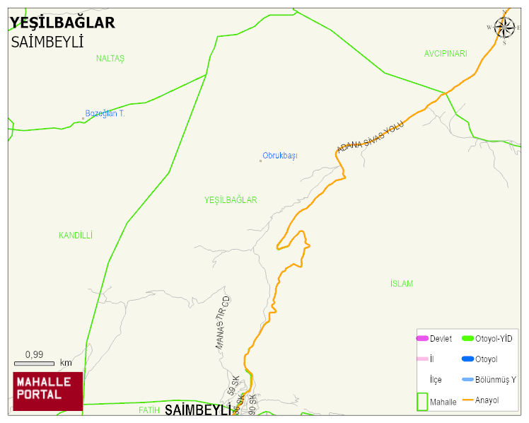 YEŞİLBAĞLAR Mahallesi Haritası | Mahalle ve Köy Sınırı