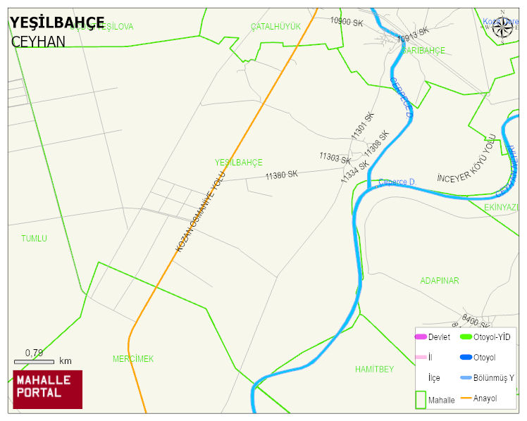 YEŞİLBAHÇE Mahallesi Haritası | Yükselti ve Doğa Özellikleri