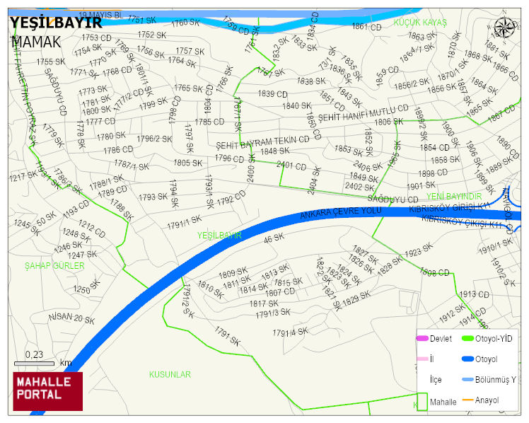 YEŞİLBAYIR Mahallesi Haritası | Güncel Mahalle ve Köy Haritası