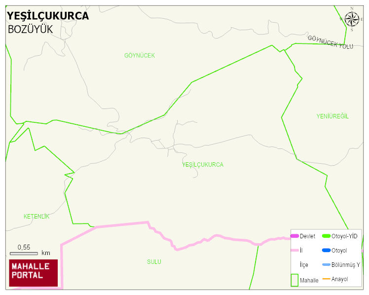 YEŞİLÇUKURCA Köyü Haritası | Mahalle ve Köy Sınırı