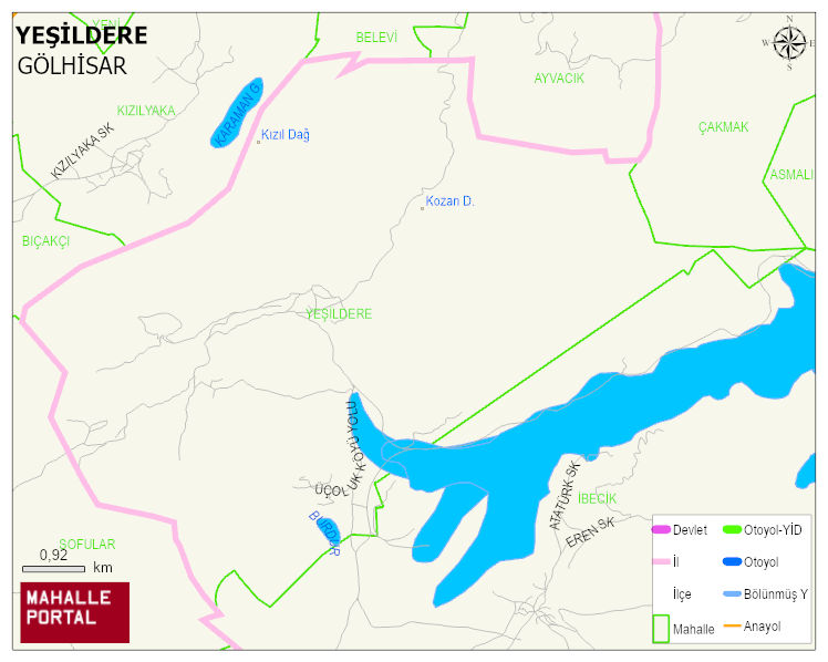 YEŞİLDERE Köyü Haritası | Mahalle ve Köy Sınırı