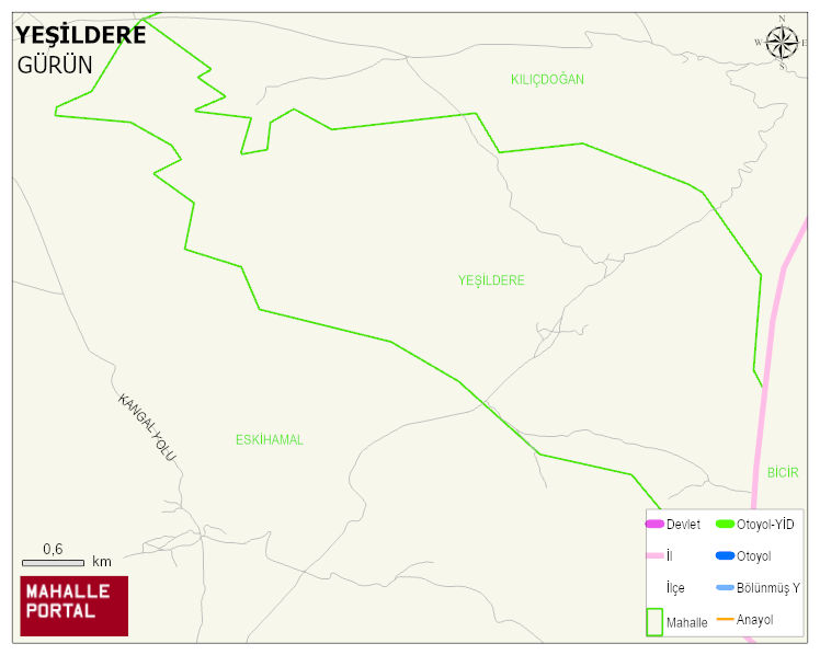 YEŞİLDERE Köyü Haritası | Mahalle ve Köy Sınırı
