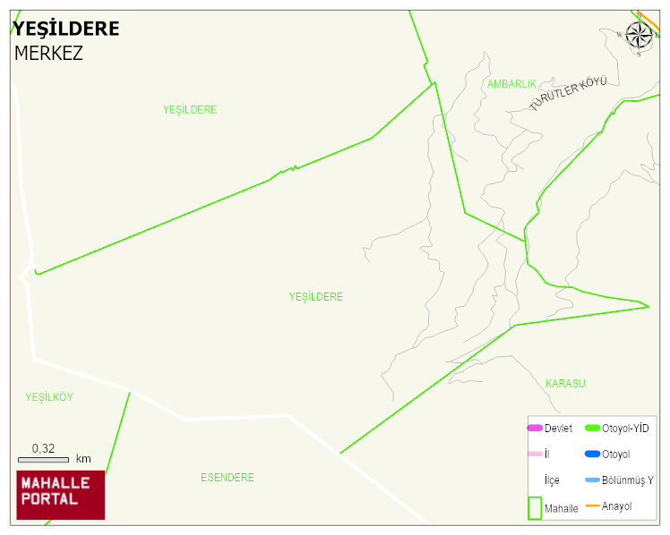 YEŞİLDERE Köyü Haritası | İnteraktif Köy ve Mahalle Sınırları