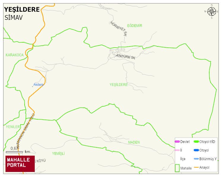YEŞİLDERE Köyü Haritası | Mahalle ve Köy Sınırı