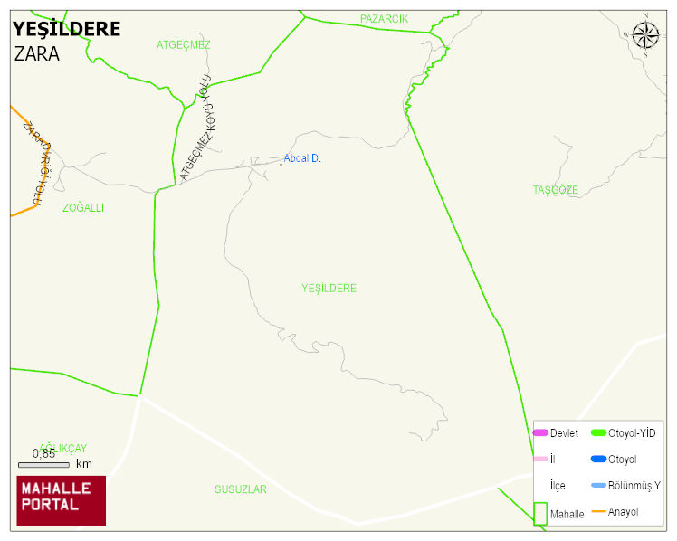 YEŞİLDERE Köyü Haritası | Detaylı Köy ve Mahalle Görünümü