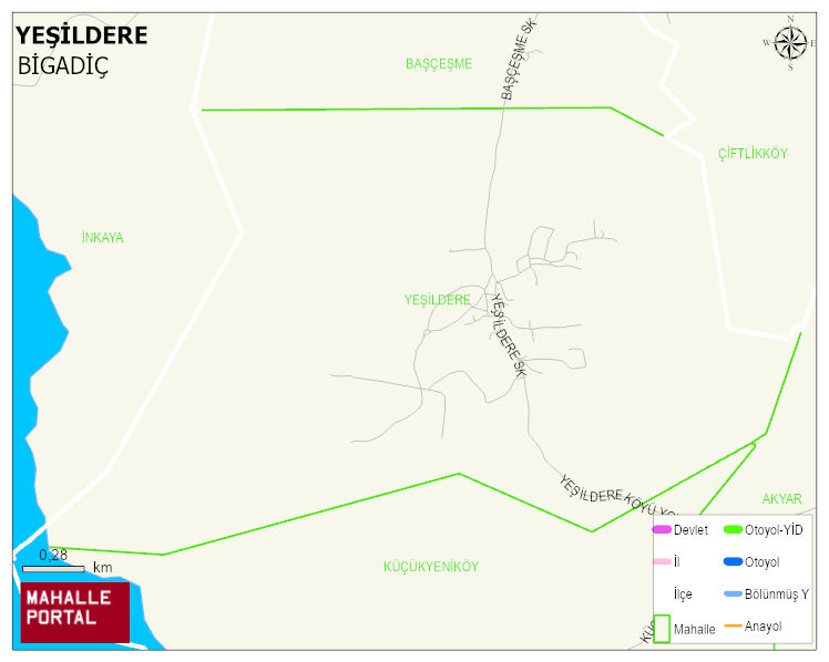 YEŞİLDERE Mahallesi Haritası | Mahalle ve Köy Sınırı