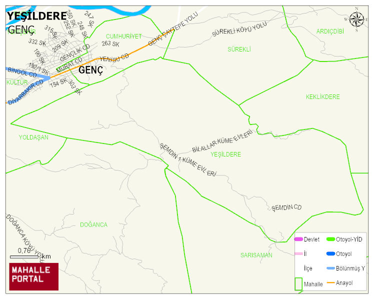 YEŞİLDERE Mahallesi Haritası | Yükselti ve Doğa Özellikleri