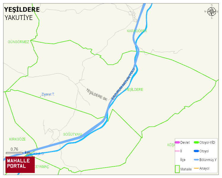 YEŞİLDERE Mahallesi Haritası | Detaylı Köy ve Mahalle Görünümü