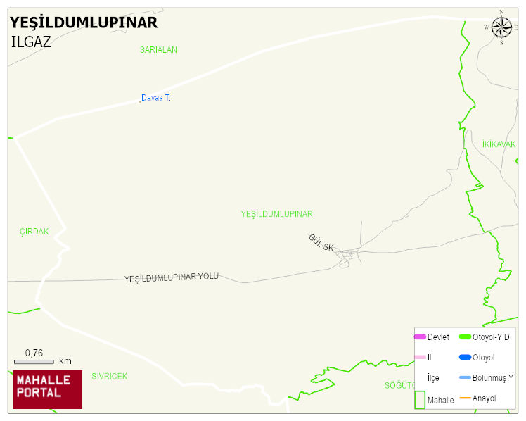 YEŞİLDUMLUPINAR Köyü Haritası | Coğrafi Yapı ve Detaylı Haritası