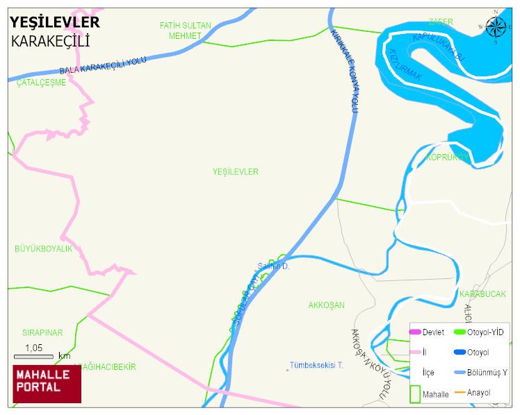 YEŞİLEVLER Mahallesi Haritası | İnteraktif Köy ve Mahalle Sınırları