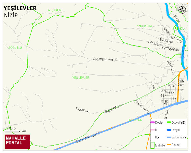 YEŞİLEVLER Mahallesi Haritası | Güncel Mahalle ve Köy Haritası