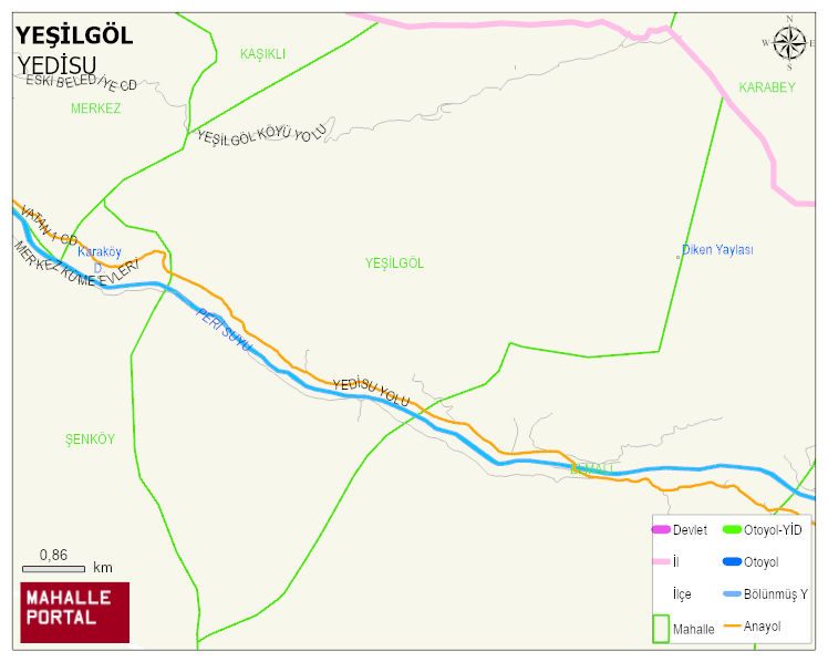YEŞİLGÖL Köyü Haritası | Yükselti ve Doğa Özellikleri