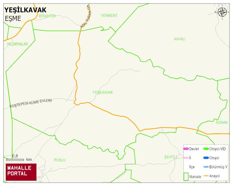 YEŞİLKAVAK Köyü Haritası | Sayısal Bölge Görünümü