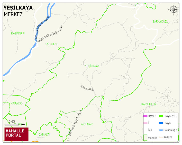 YEŞİLKAYA Köyü Haritası | Detaylı Köy ve Mahalle Görünümü