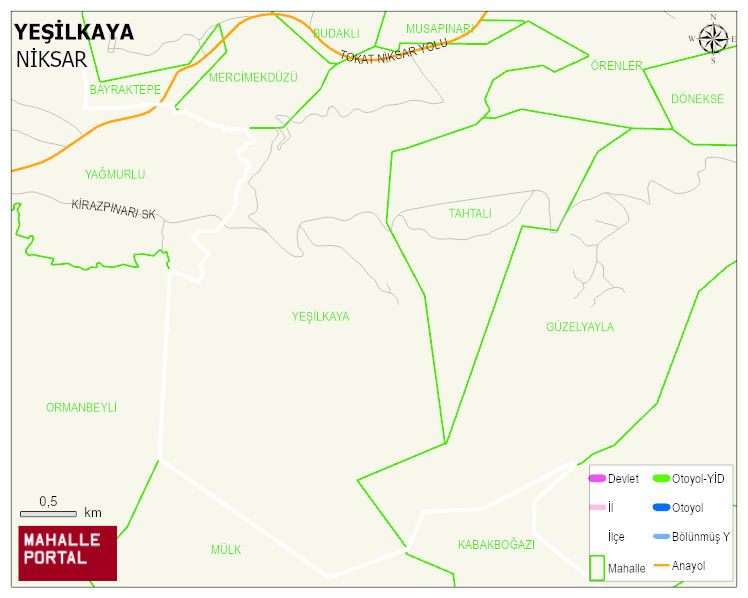 YEŞİLKAYA Köyü Haritası | Mahalle ve Köy Sınırı