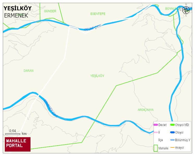 YEŞİLKÖY Köyü Haritası | Detaylı Köy ve Mahalle Görünümü