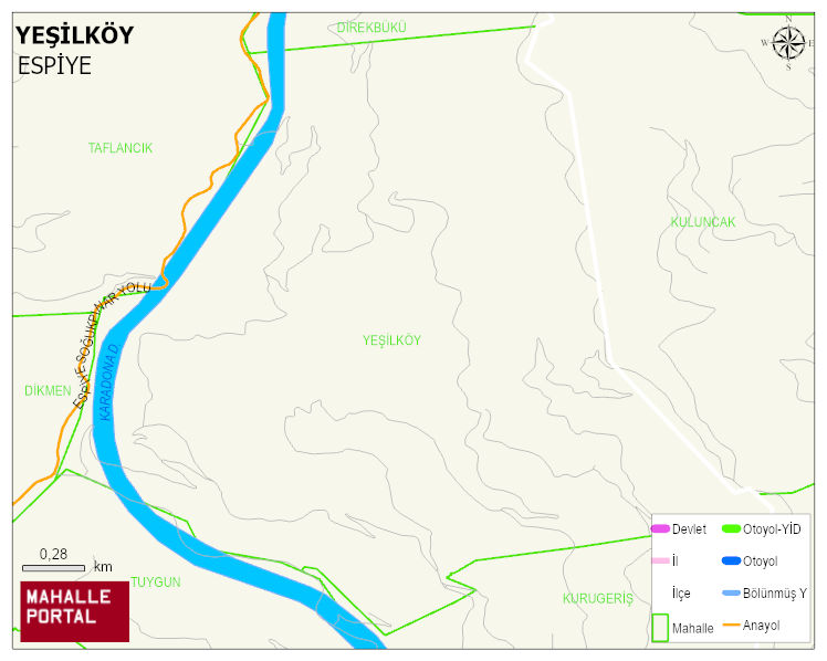 YEŞİLKÖY Köyü Haritası | Detaylı Köy ve Mahalle Görünümü