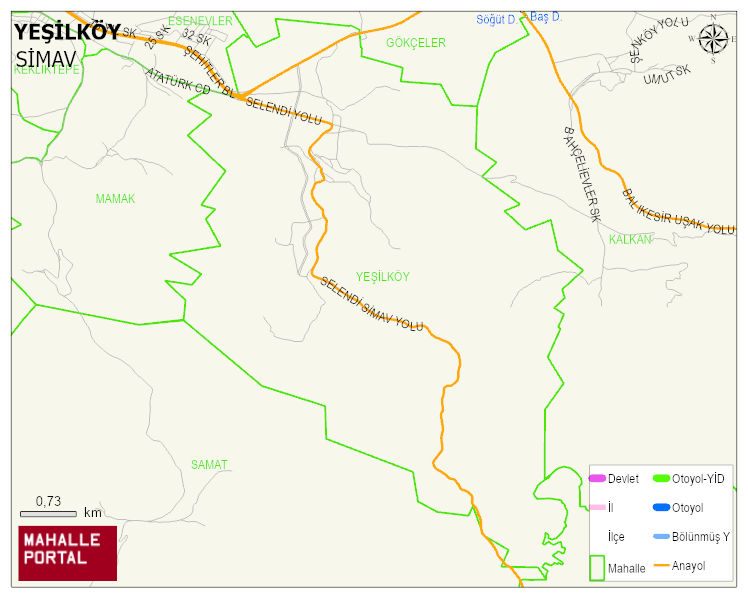 YEŞİLKÖY Köyü Haritası | İnteraktif Köy ve Mahalle Sınırları
