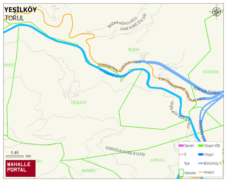YEŞİLKÖY Köyü Haritası | Mahalle ve Köy Sınırı