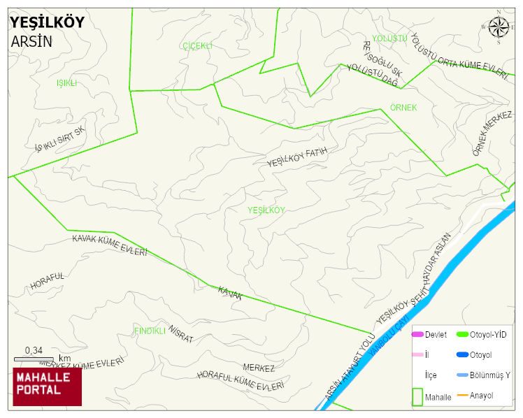 YEŞİLKÖY Mahallesi Haritası | İnteraktif Köy ve Mahalle Sınırları