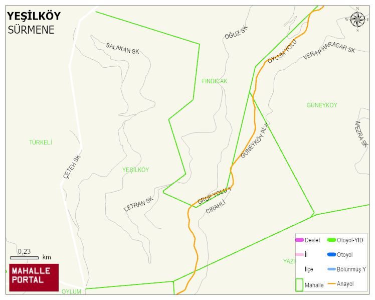 YEŞİLKÖY Mahallesi Haritası | İnteraktif Köy ve Mahalle Sınırları