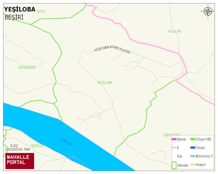 YEŞİLOBA Köyü Haritası | İnteraktif Köy ve Mahalle Sınırları