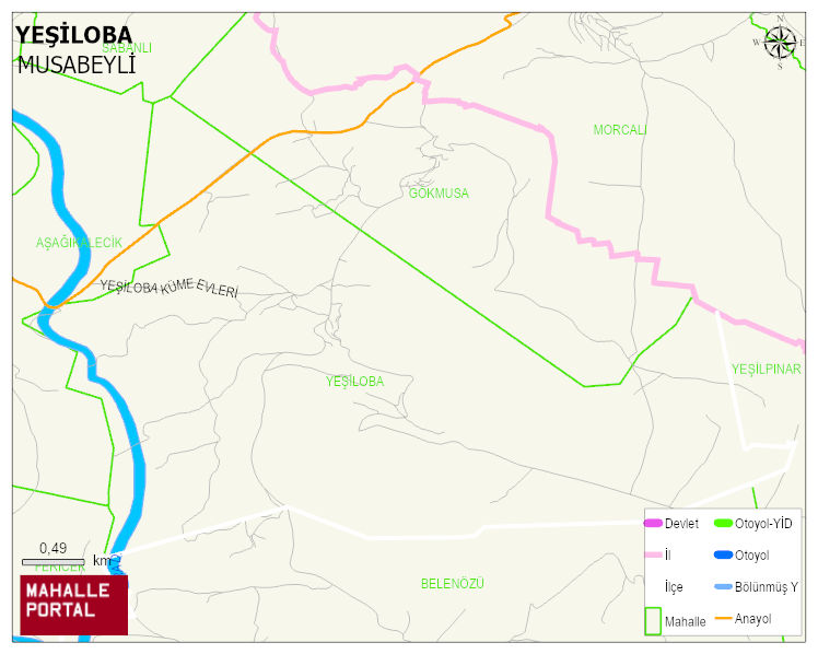 YEŞİLOBA Köyü Haritası | Yükselti ve Doğa Özellikleri