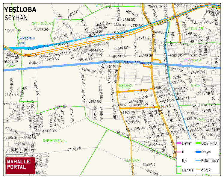 YEŞİLOBA Mahallesi Haritası | Coğrafi Yapı ve Detaylı Haritası