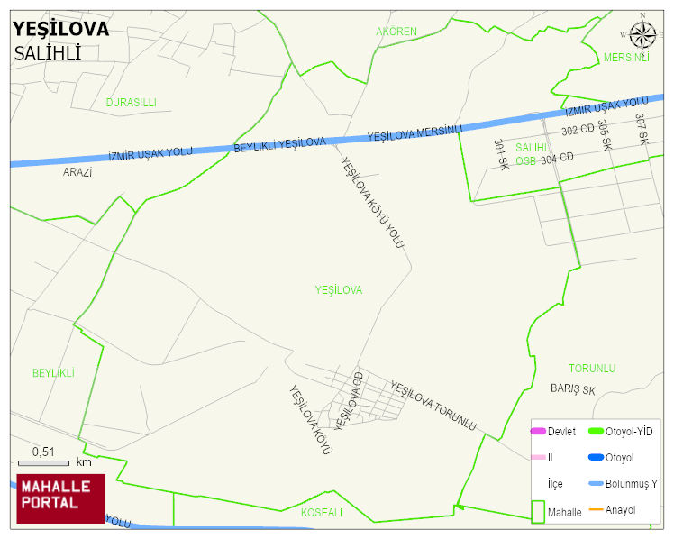 YEŞİLOVA Mahallesi Haritası | Dağlar, Ovalar ve Akarsu Bilgileri