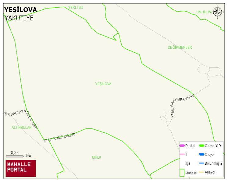 YEŞİLOVA Mahallesi Haritası | İnteraktif Köy ve Mahalle Sınırları