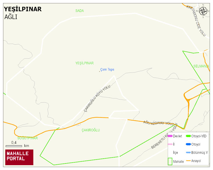YEŞİLPINAR Köyü Haritası | Mahalle ve Köy Sınırı