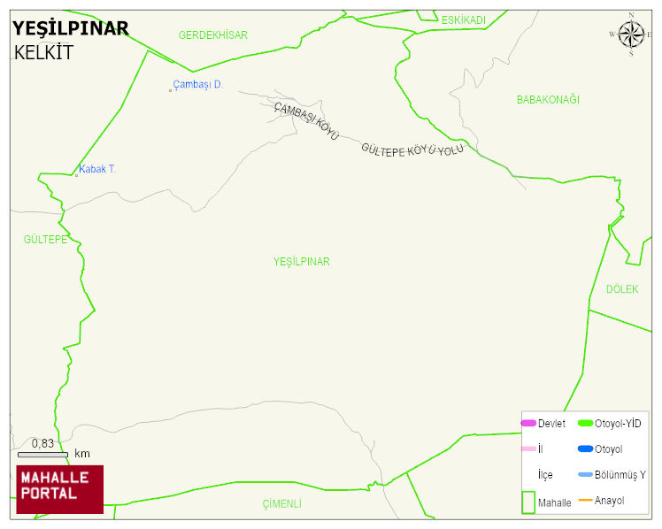 YEŞİLPINAR Köyü Haritası | İnteraktif Köy ve Mahalle Sınırları