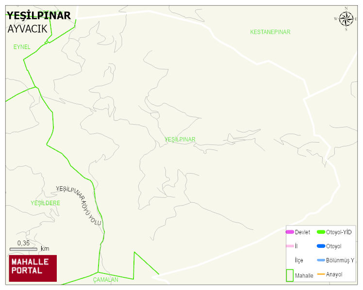 YEŞİLPINAR Mahallesi Haritası | Detaylı Köy ve Mahalle Görünümü