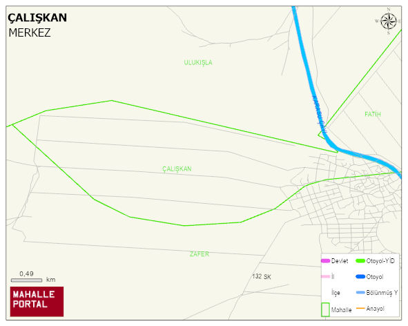 YEŞİLTEPE BELDESİ ÇALIŞKAN Mahallesi Haritası | Detaylı Köy ve Mahalle Görünümü