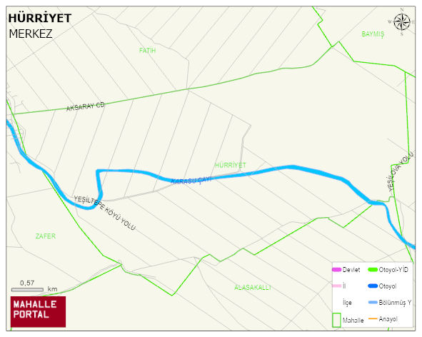 YEŞİLTEPE BELDESİ HÜRRİYET Mahallesi Haritası | Mahalle Sokak Haritası