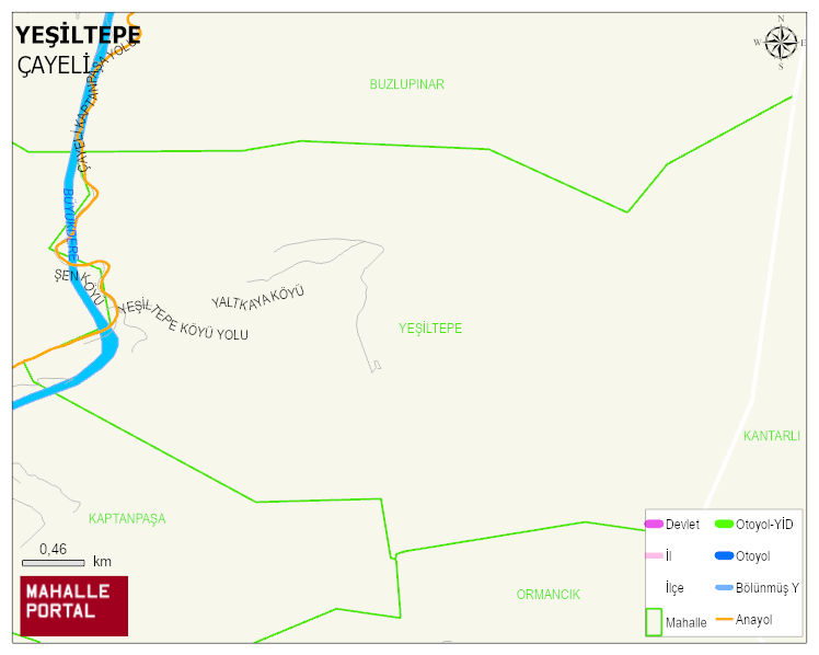 YEŞİLTEPE Köyü Haritası | Mahalle ve Köy Sınırı
