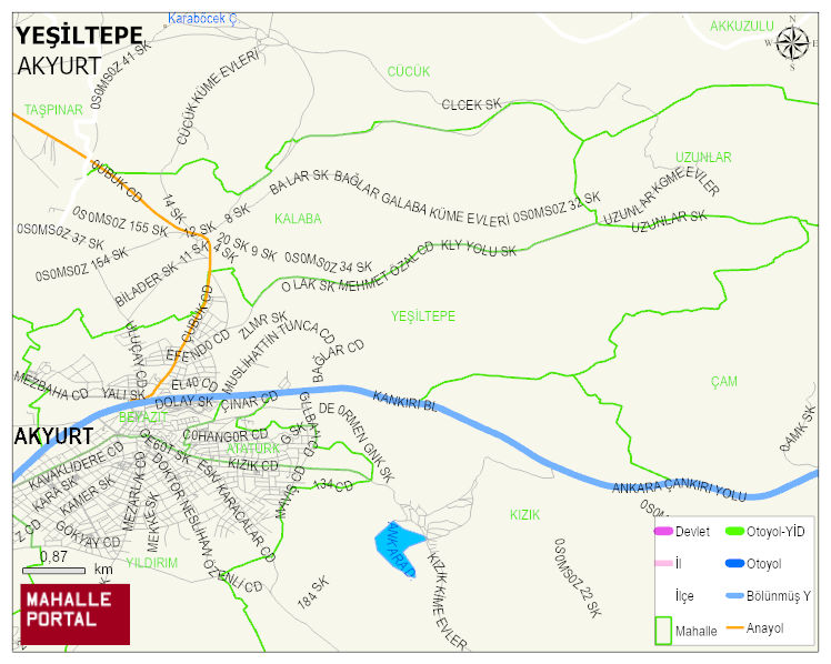YEŞİLTEPE Mahallesi Haritası | Mahalle ve Köy Sınırı