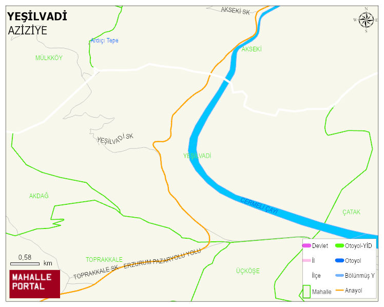 YEŞİLVADİ Mahallesi Haritası | Güncel Mahalle ve Köy Haritası