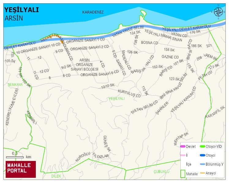 YEŞİLYALI Mahallesi Haritası | İnteraktif Köy ve Mahalle Sınırları