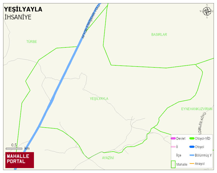 YEŞİLYAYLA Köyü Haritası | Detaylı Köy ve Mahalle Görünümü