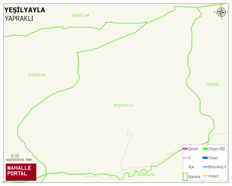 YEŞİLYAYLA Köyü Haritası | Mahalle ve Köy Sınırı