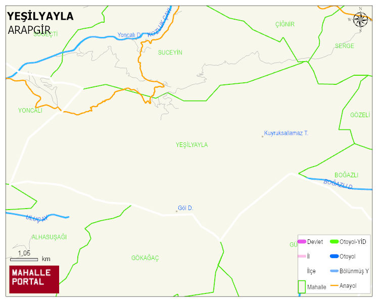 YEŞİLYAYLA Mahallesi Haritası | Coğrafi Yapı ve Detaylı Haritası